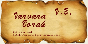 Varvara Borak vizit kartica